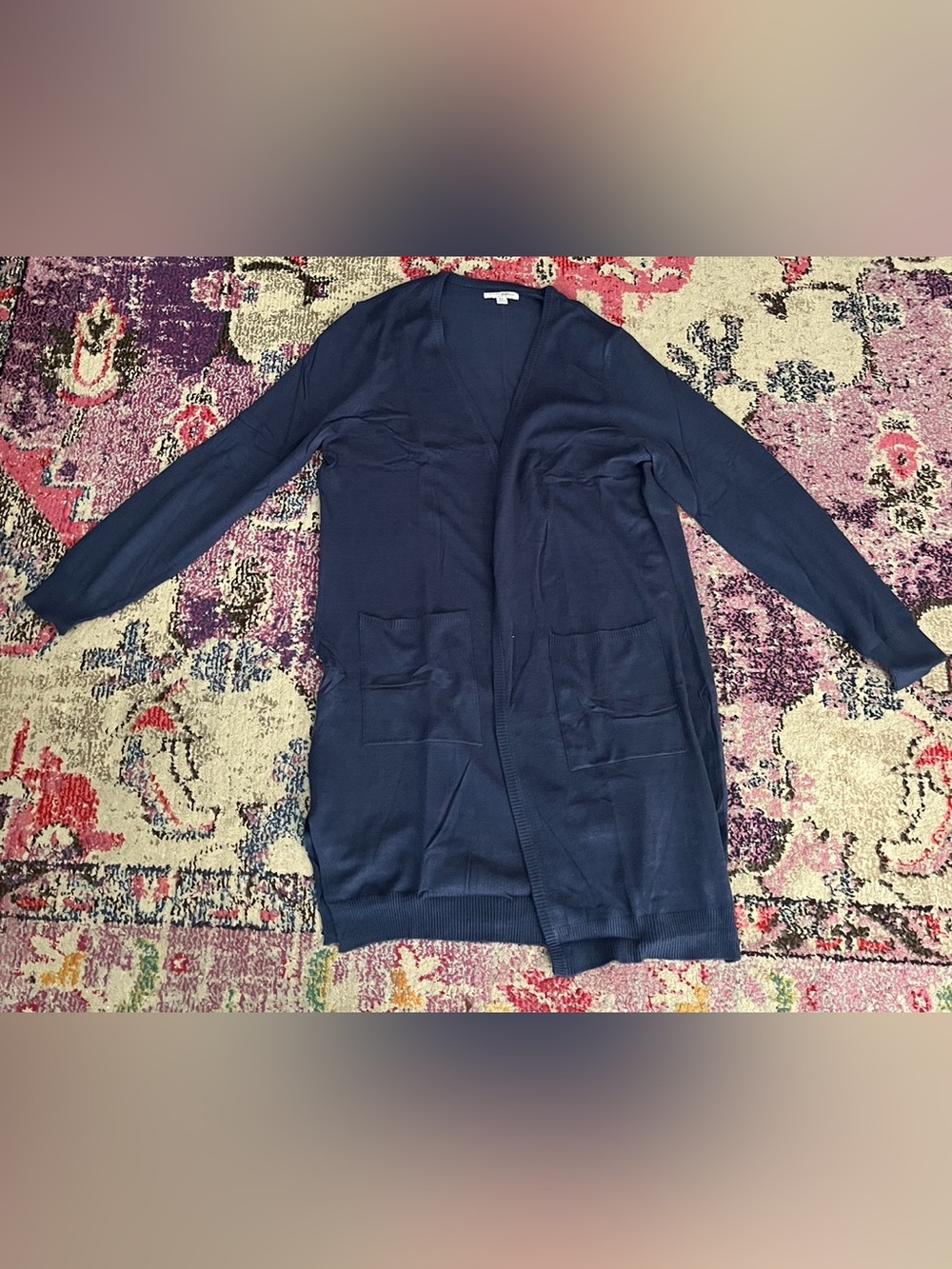 JACHS Girlfriend Navy Longline Open Cardigan